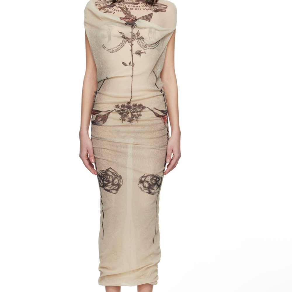 Jean Paul Gaultier Beige Floral Backless Dress
